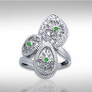 Classic Abstract Elegance Silver Ring with Gemstone TRI1054