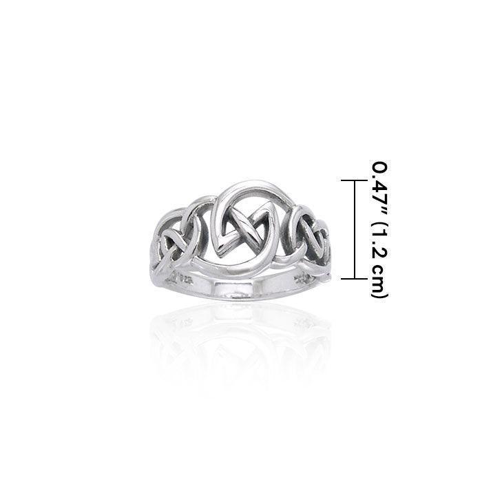 Modern Celtic Silver Ring TRI1112