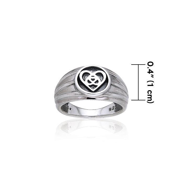 Silver Celtic Knotwork Heart Ring TRI126
