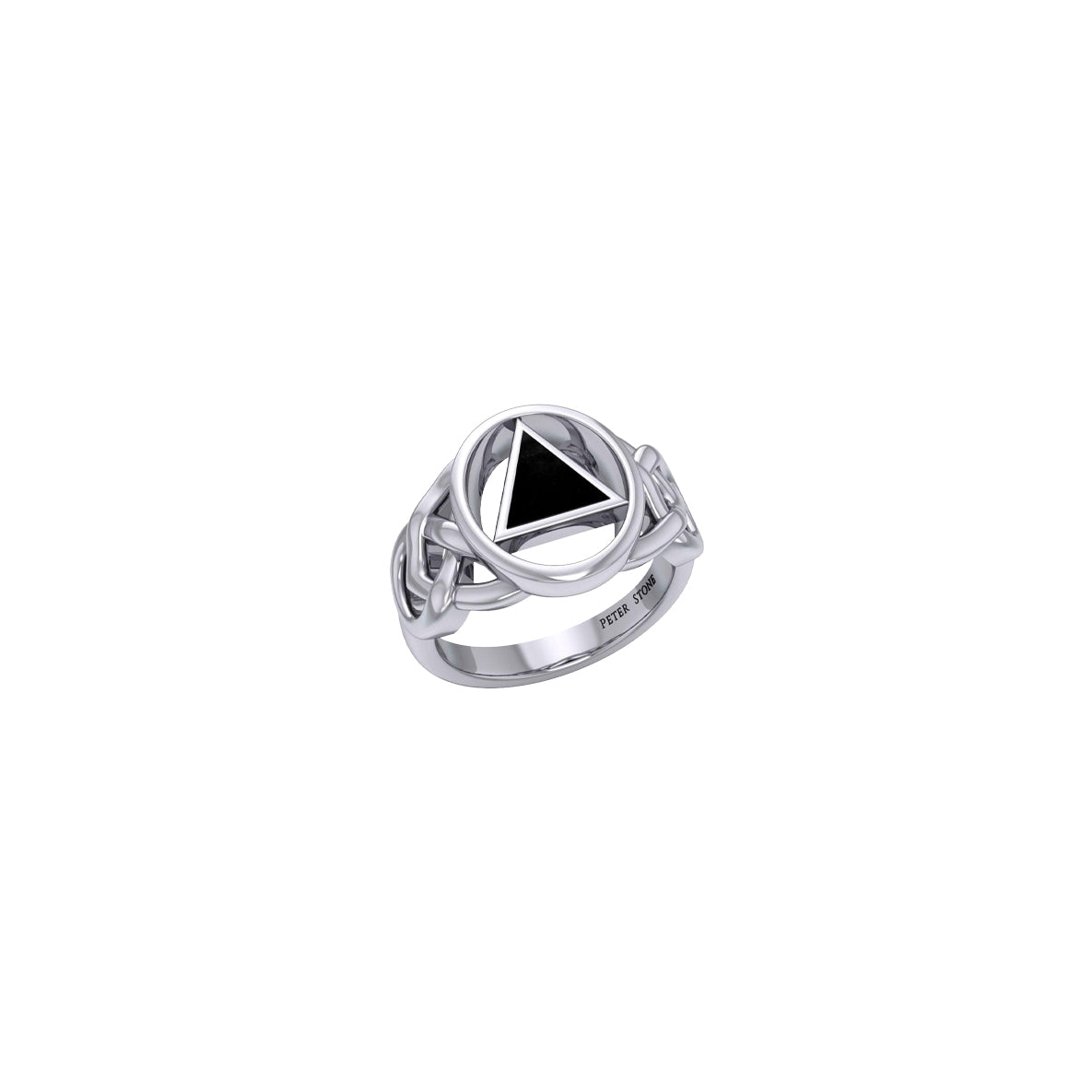 AA Recovery Inlaid Sterling Silver Ring TRI1273