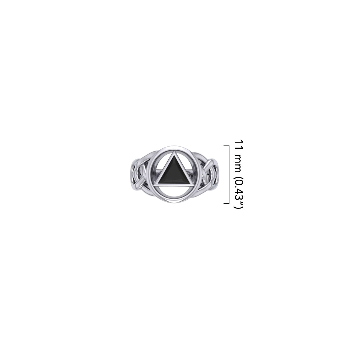 AA Recovery Inlaid Sterling Silver Ring TRI1273