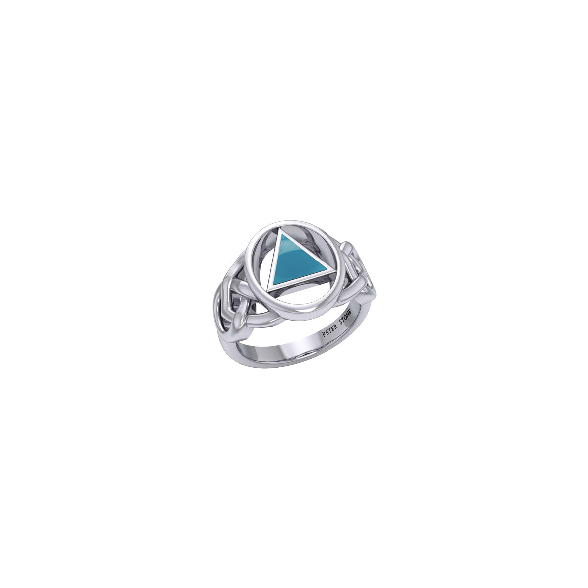 AA Recovery Inlaid Sterling Silver Ring TRI1273