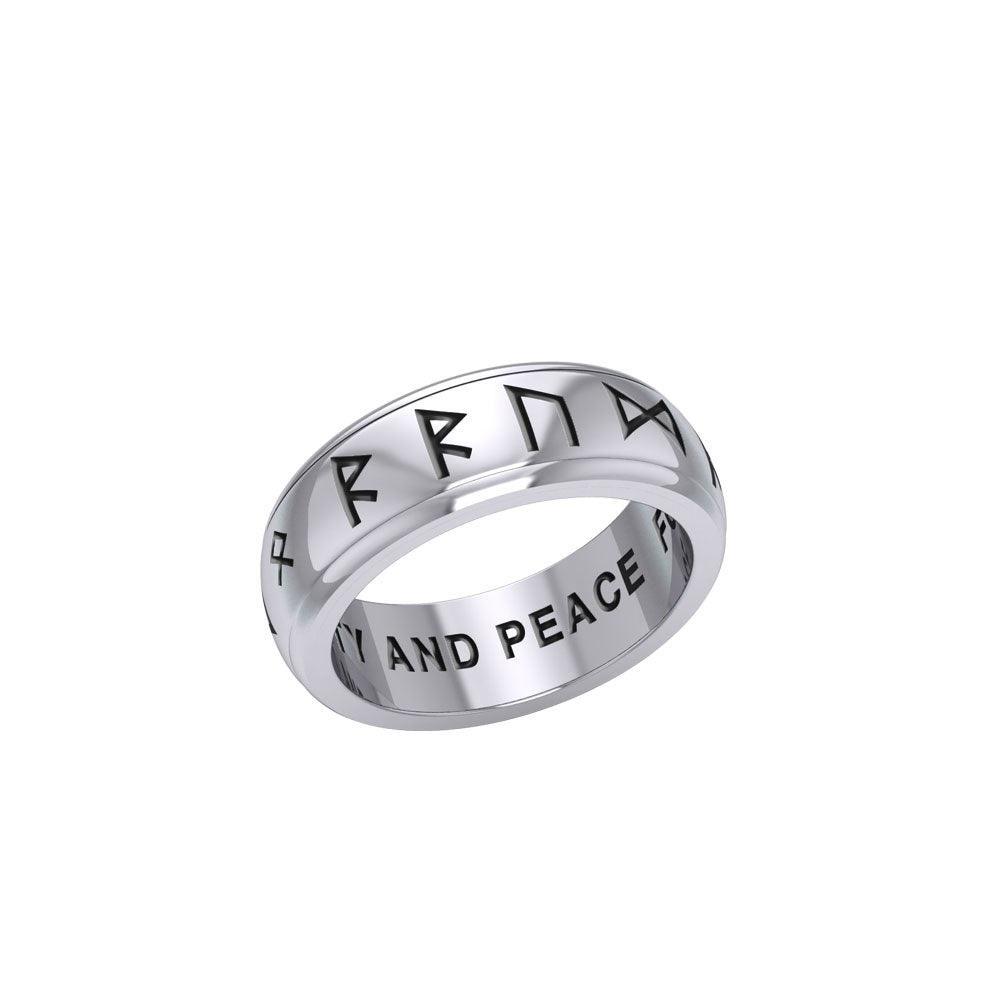 Runic Silver Spinner Ring TRI1296