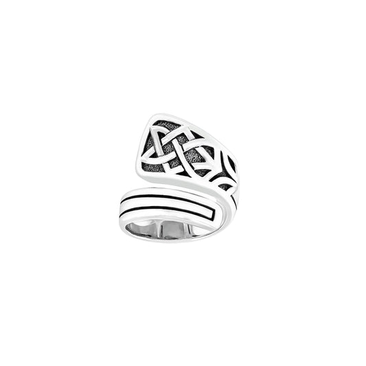 A beautiful beginning through an eternity built around love ~ Celtic Knotwork Sterling Silver Ring TRI1302