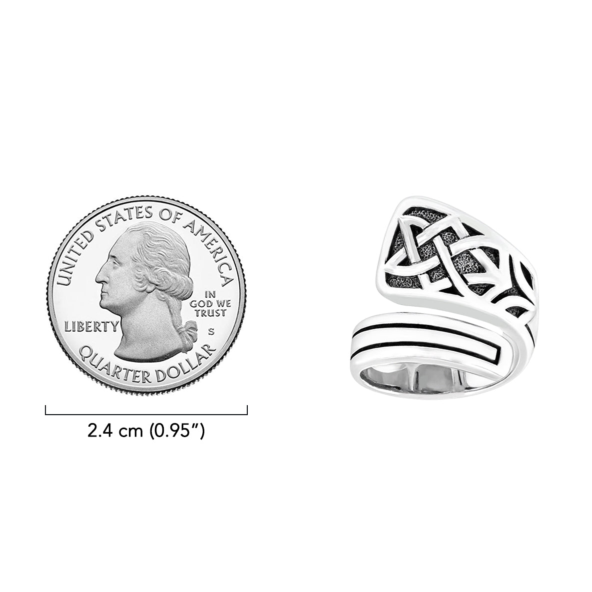 A beautiful beginning through an eternity built around love ~ Celtic Knotwork Sterling Silver Ring TRI1302