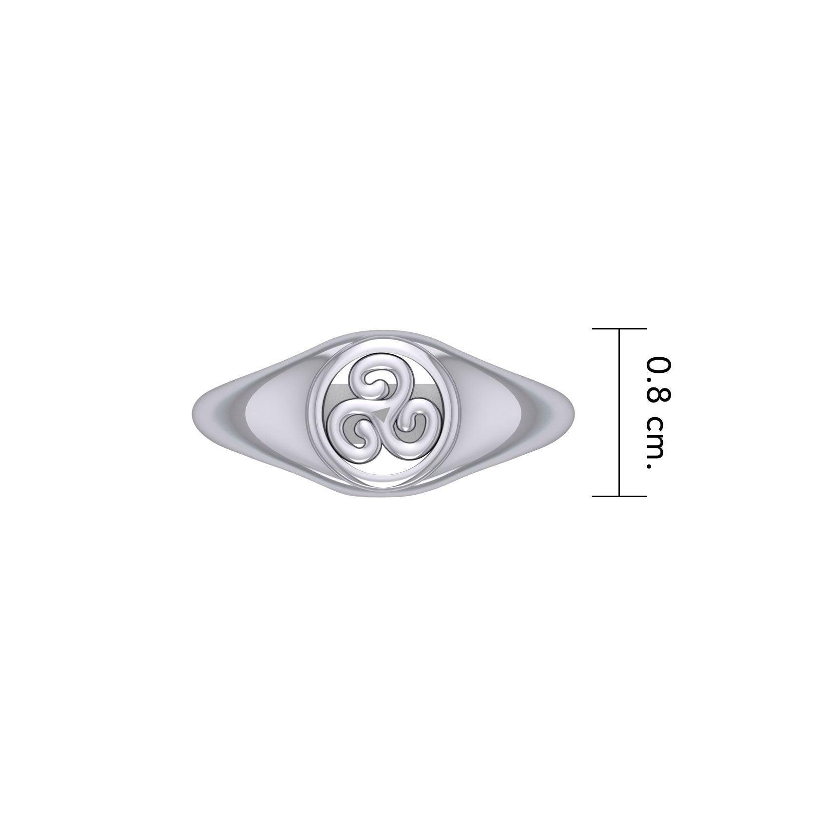 Celtic Triskele Sterling Silver Ring TRI1314
