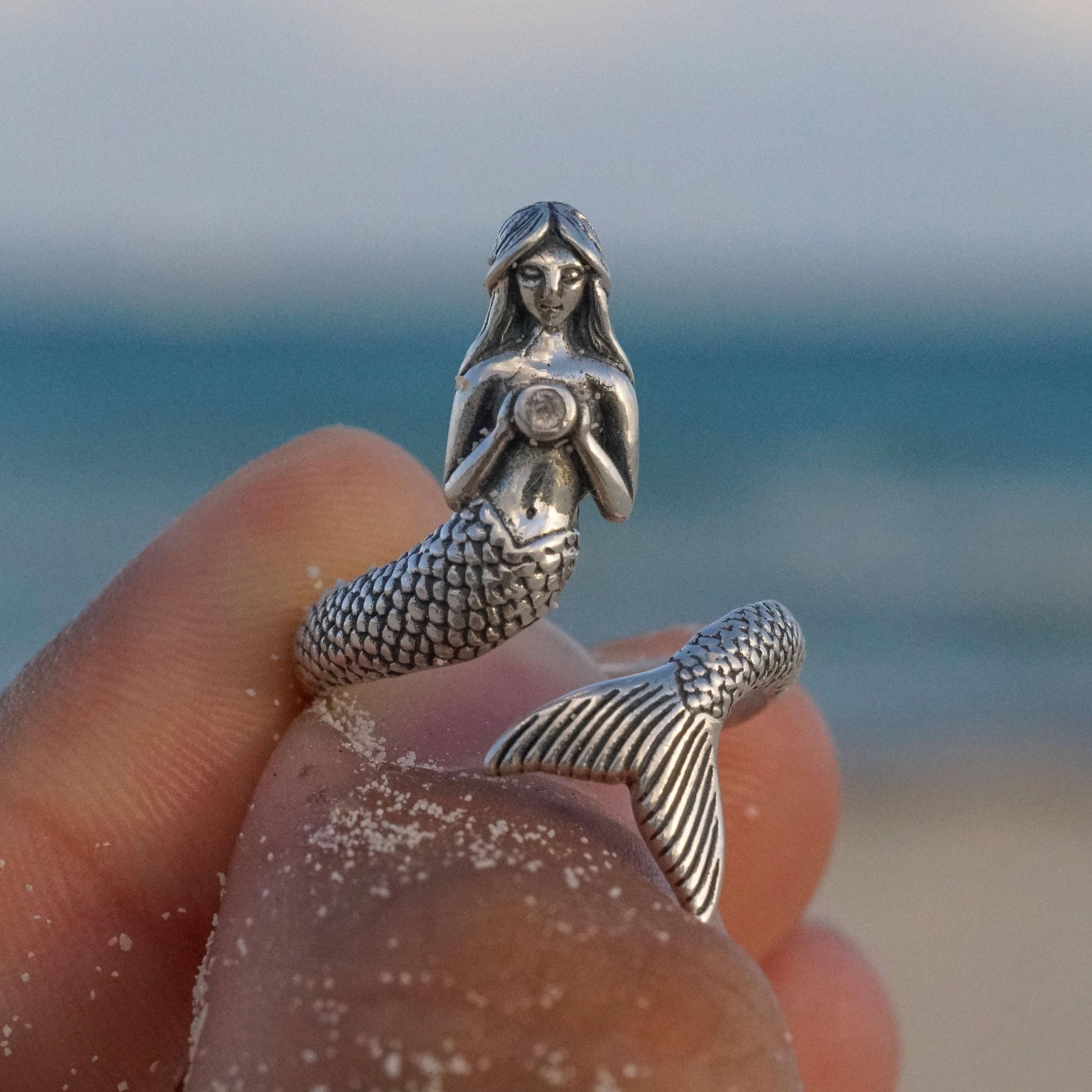Seek your imagination with the Sea Mermaid ~ Sterling Silver Wrap Ring TRI1328 - peterstone.dropshipping