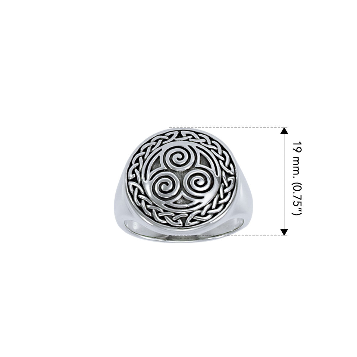 Celtic Spiral Sterling Silver Ring TRI1346