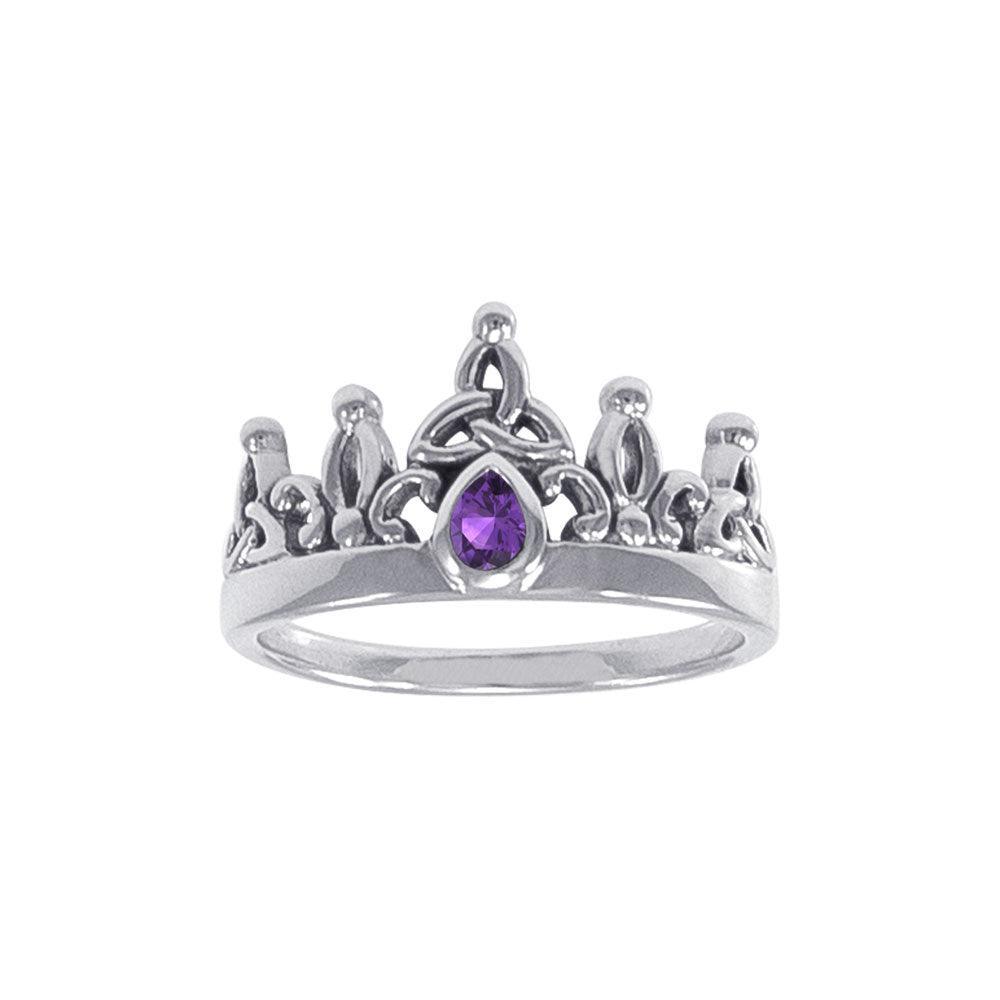 Celtic Crown Silver Ring TRI1350