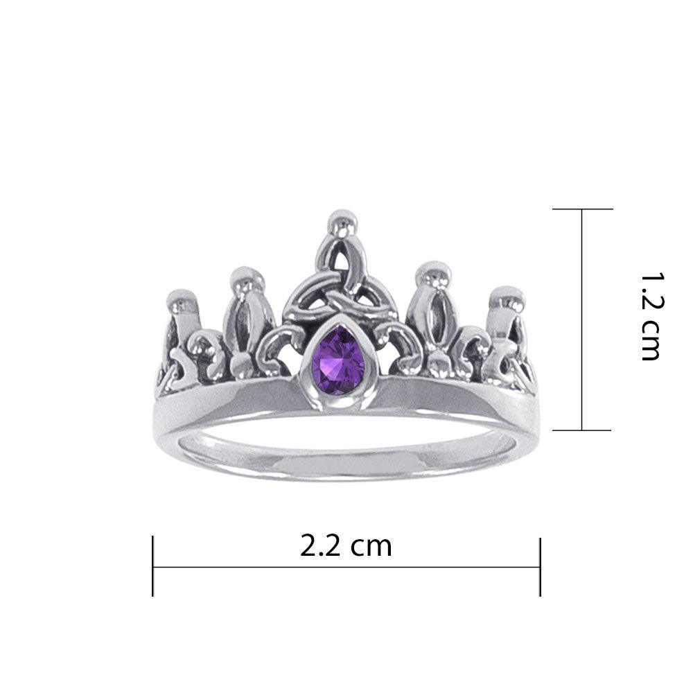 Celtic Crown Silver Ring TRI1350
