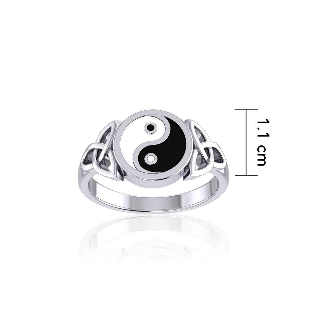 An endless balance ~ Celtic Knotwork Yin Yang Trinity Sterling Silver Ring TRI1390