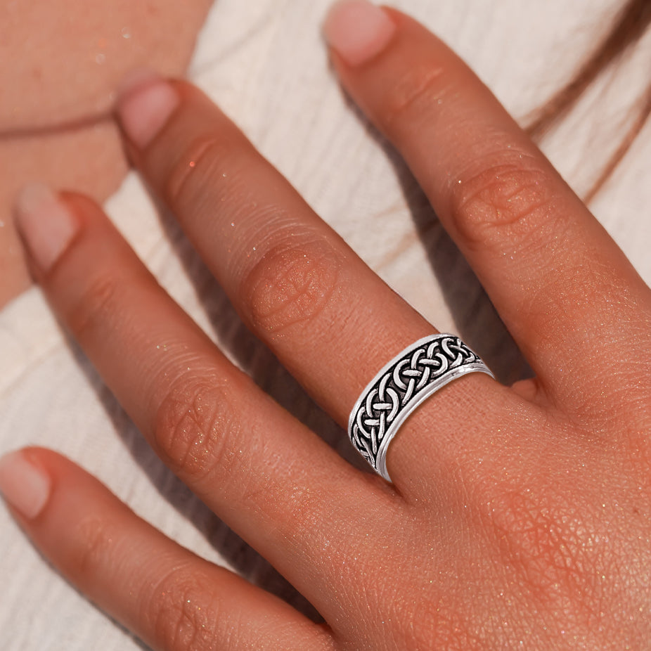 Celtic Knotwork Sterling Silver Ring TRI1406*
