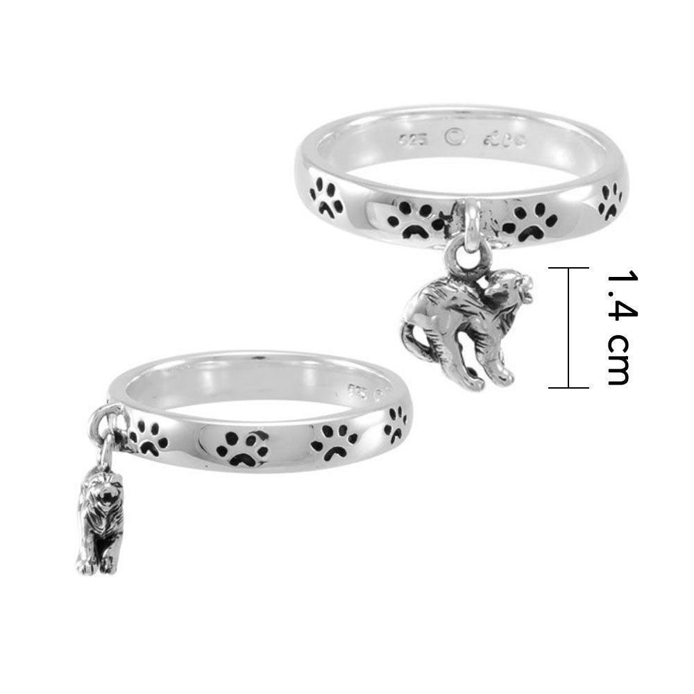 Cat Familiar Pawprint Sterling Silver Ring TRI1561