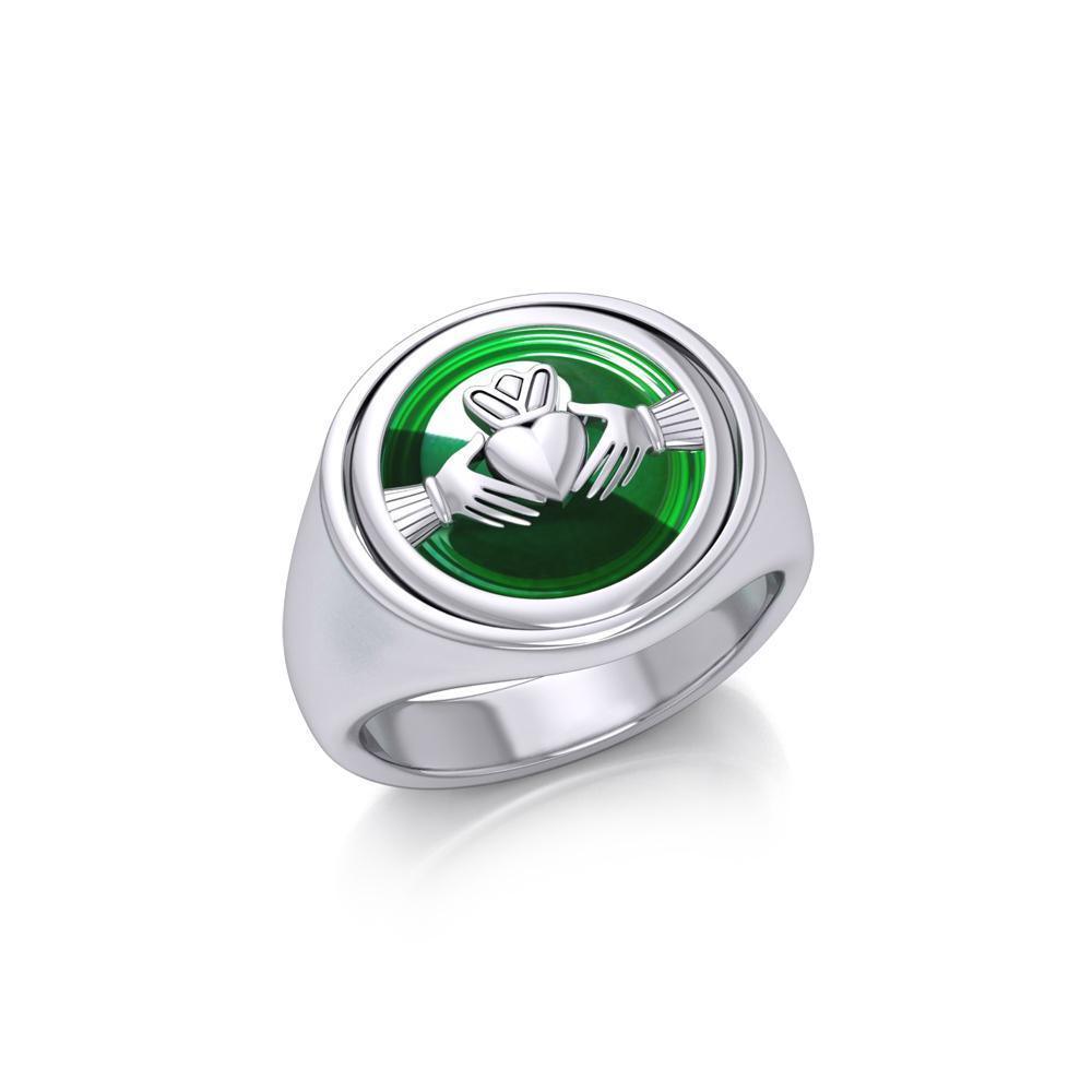 Irish Claddagh Silver Flip Ring TRI157