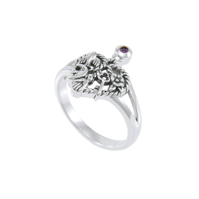 Cimaruta Witch, an iconic wander ~ Sterling Silver Ring with Gemstone TRI1579