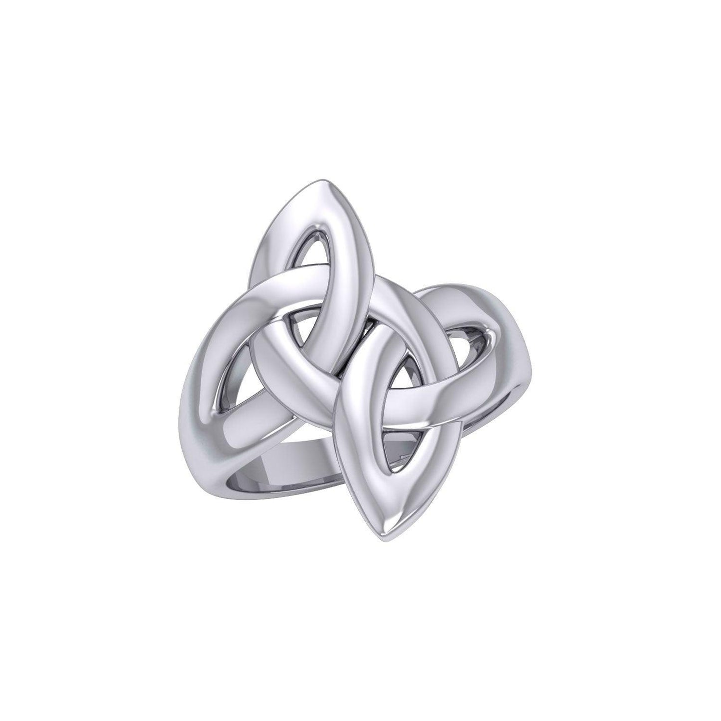 Double Trinity Knot Silver Ring TRI1592 - peterstone.dropshipping