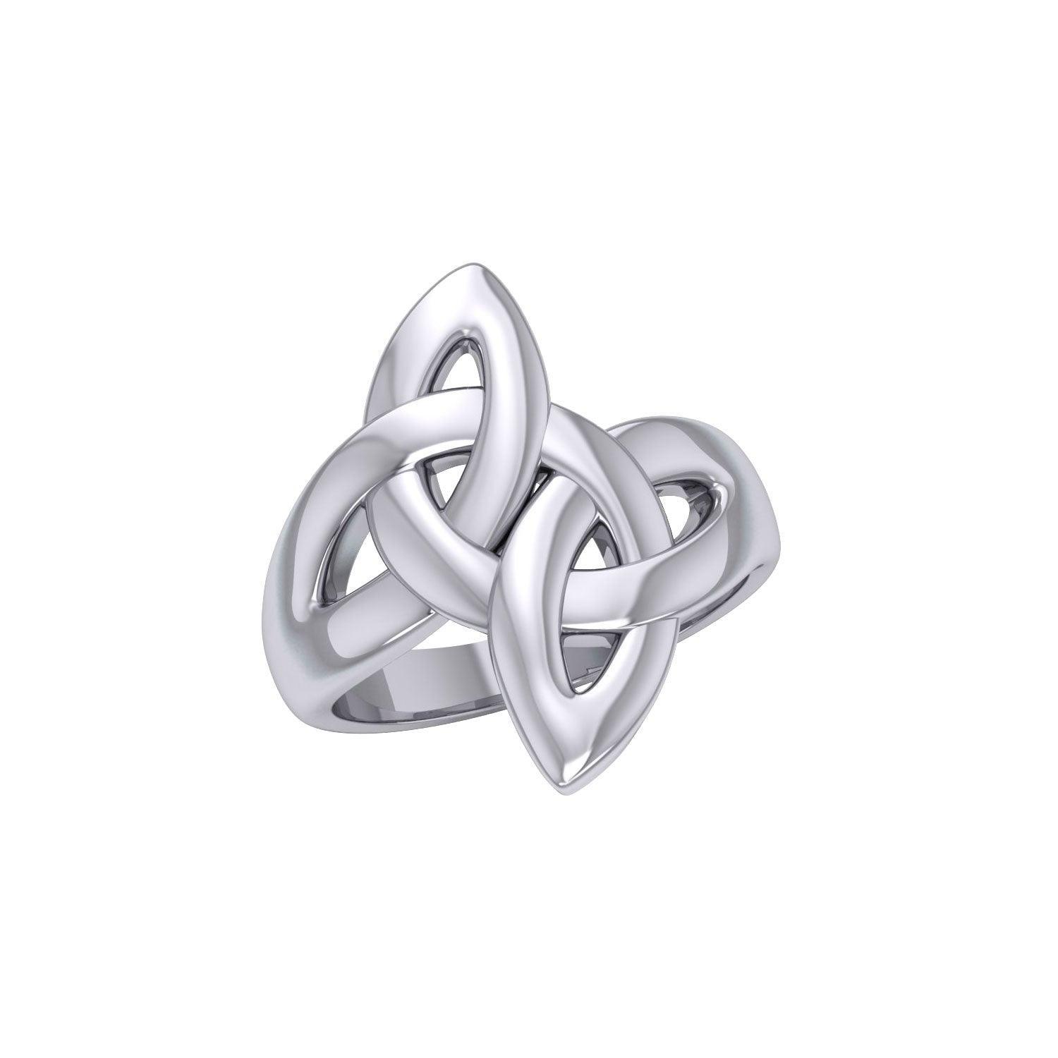 Double Trinity Knot Silver Ring TRI1592 - peterstone.dropshipping
