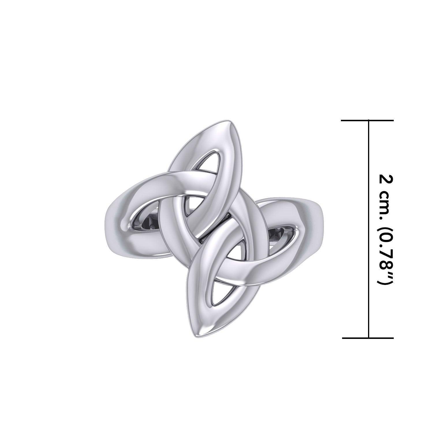 Double Trinity Knot Silver Ring TRI1592 - peterstone.dropshipping