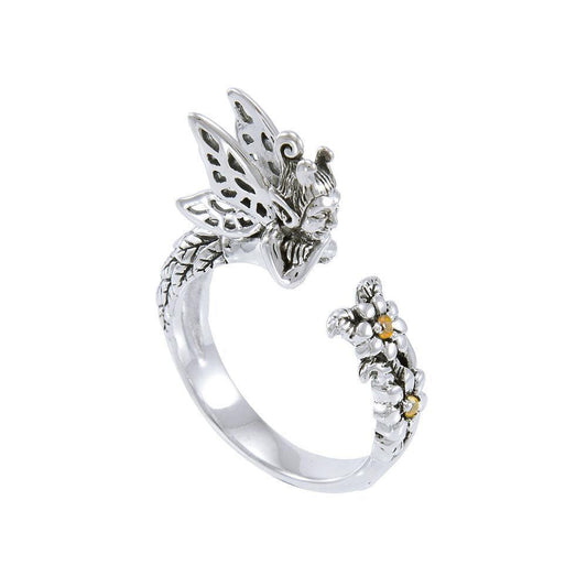Sterling Silver Fairy Ring with Gemstone Flowers TRI1641 - peterstone.dropshipping