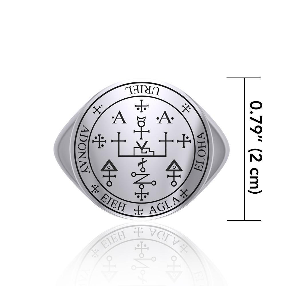 Sigil of the Archangel Uriel Sterling Silver Ring TRI1709