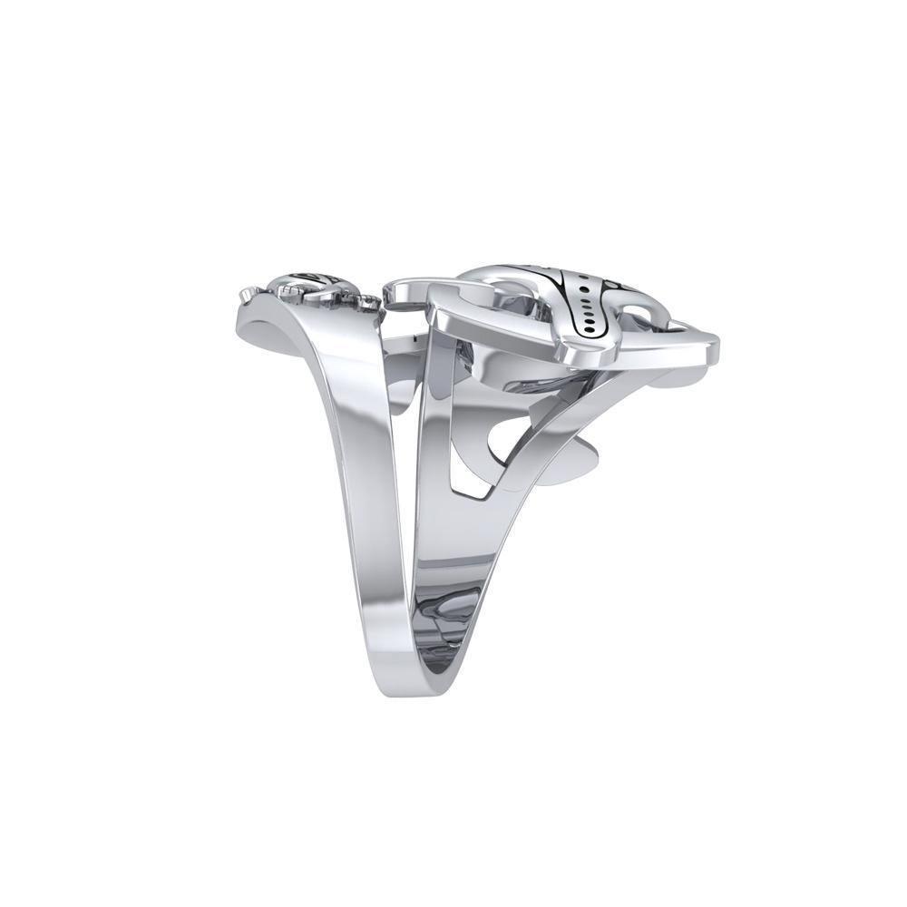 Aboriginal Inspired Turtle Sterling Silver Ring TRI1739