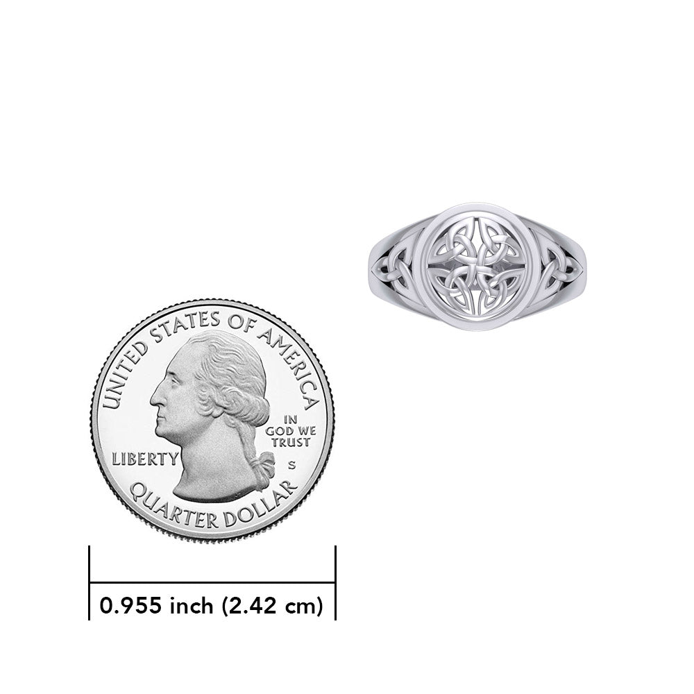 Celtic Quaternary Knot Silver Ring TRI1758