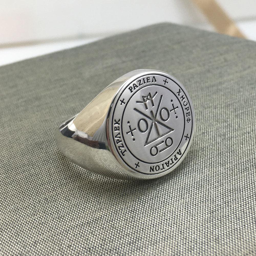 Sigil of the Archangel Raziel Silver Ring TRI1762