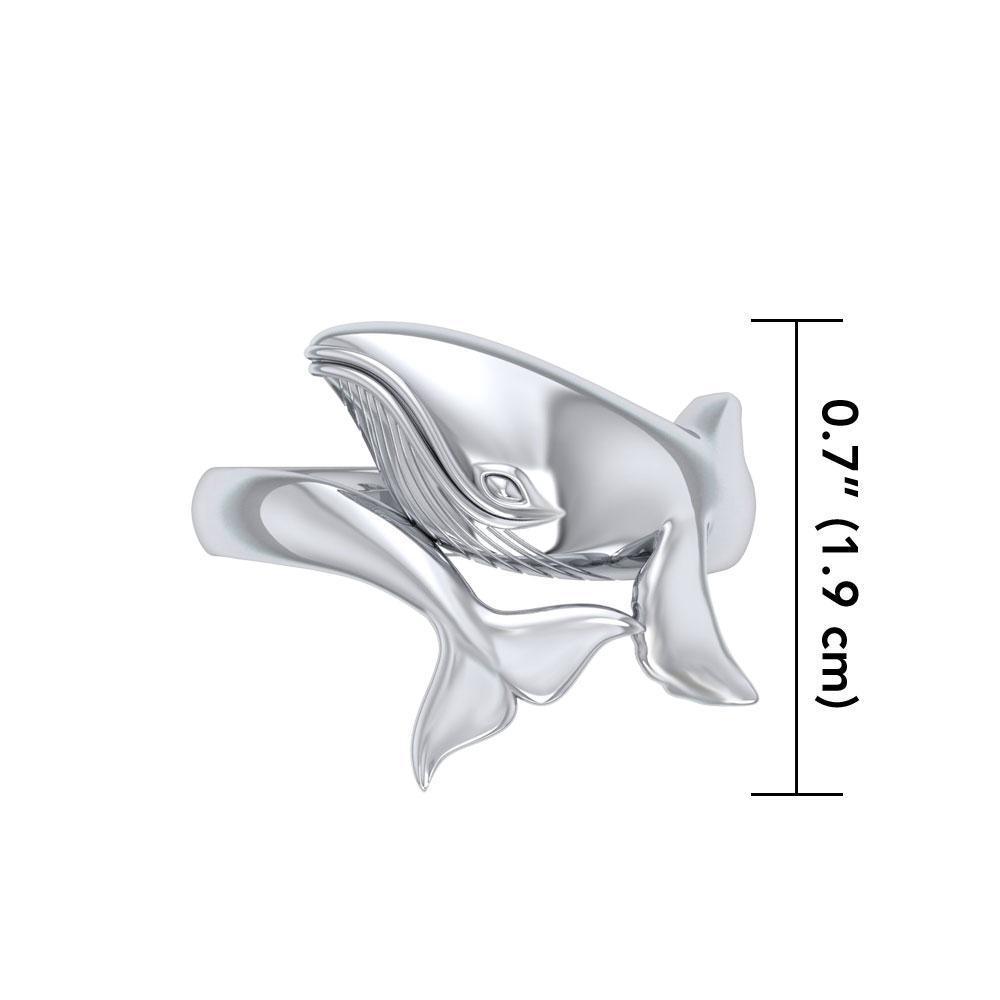 Graceful Bull Whale Silver Ring TRI1766