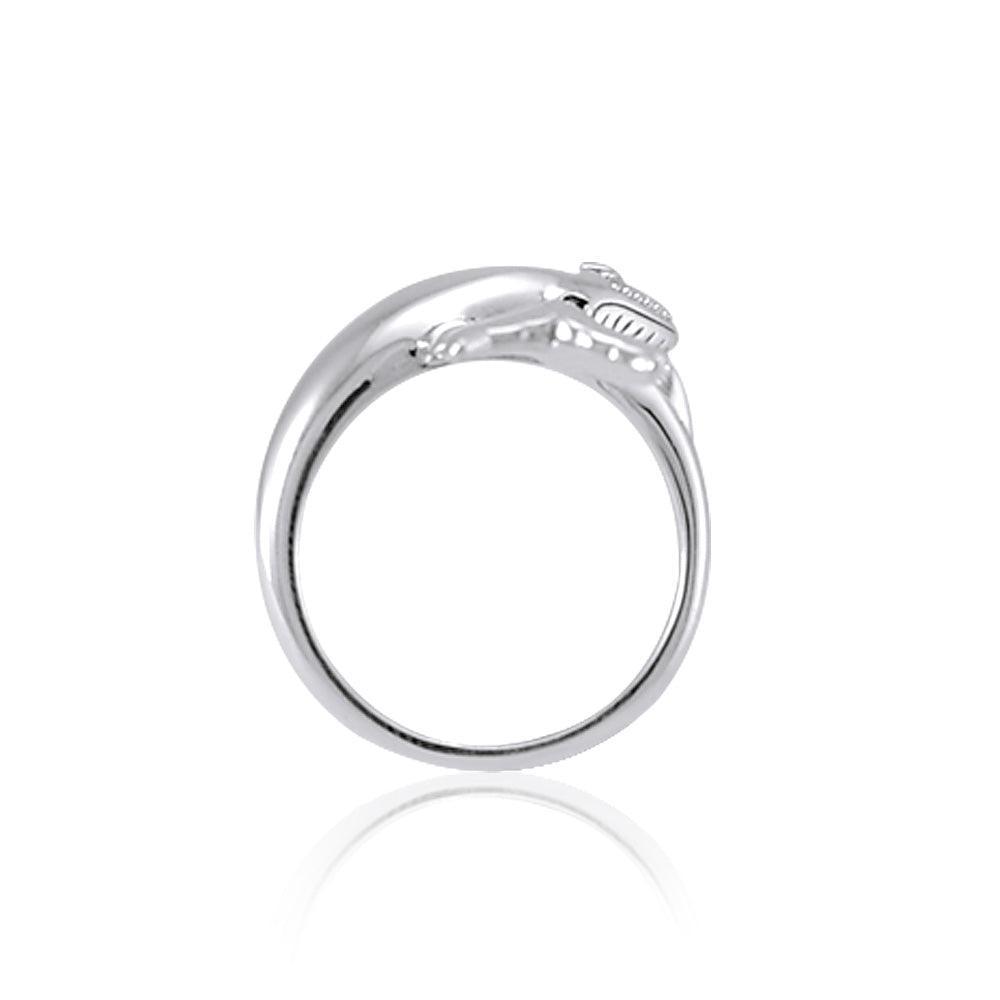 Graceful Mike Whale Silver Ring TRI1767
