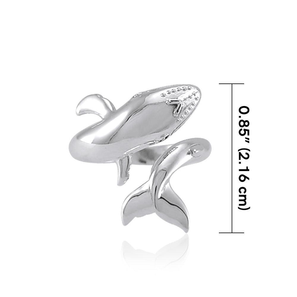 Graceful Mike Whale Silver Ring TRI1767