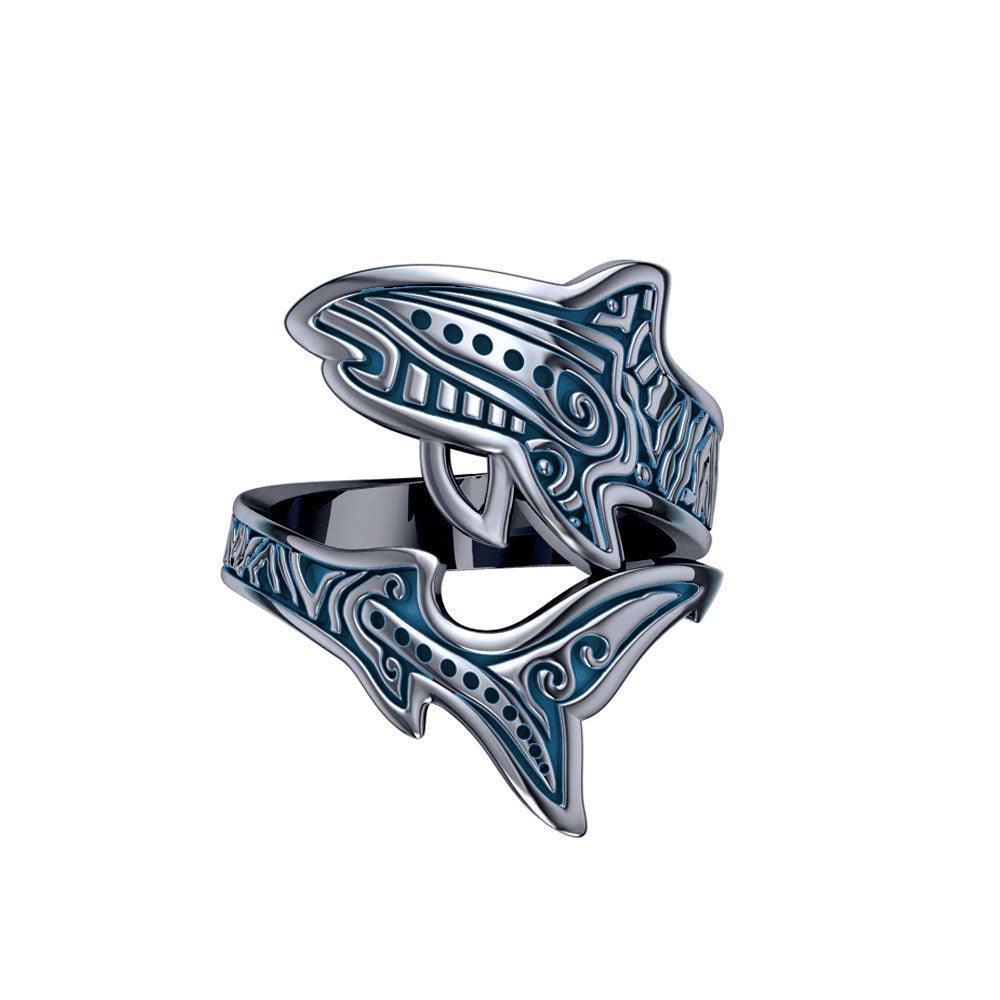 Sterling Silver Aboriginal Tiger Shark Spoon Ring TRI1768