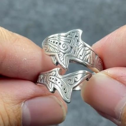 Aboriginal Tiger Shark Sterling Silver Spoon Ring TRI1768