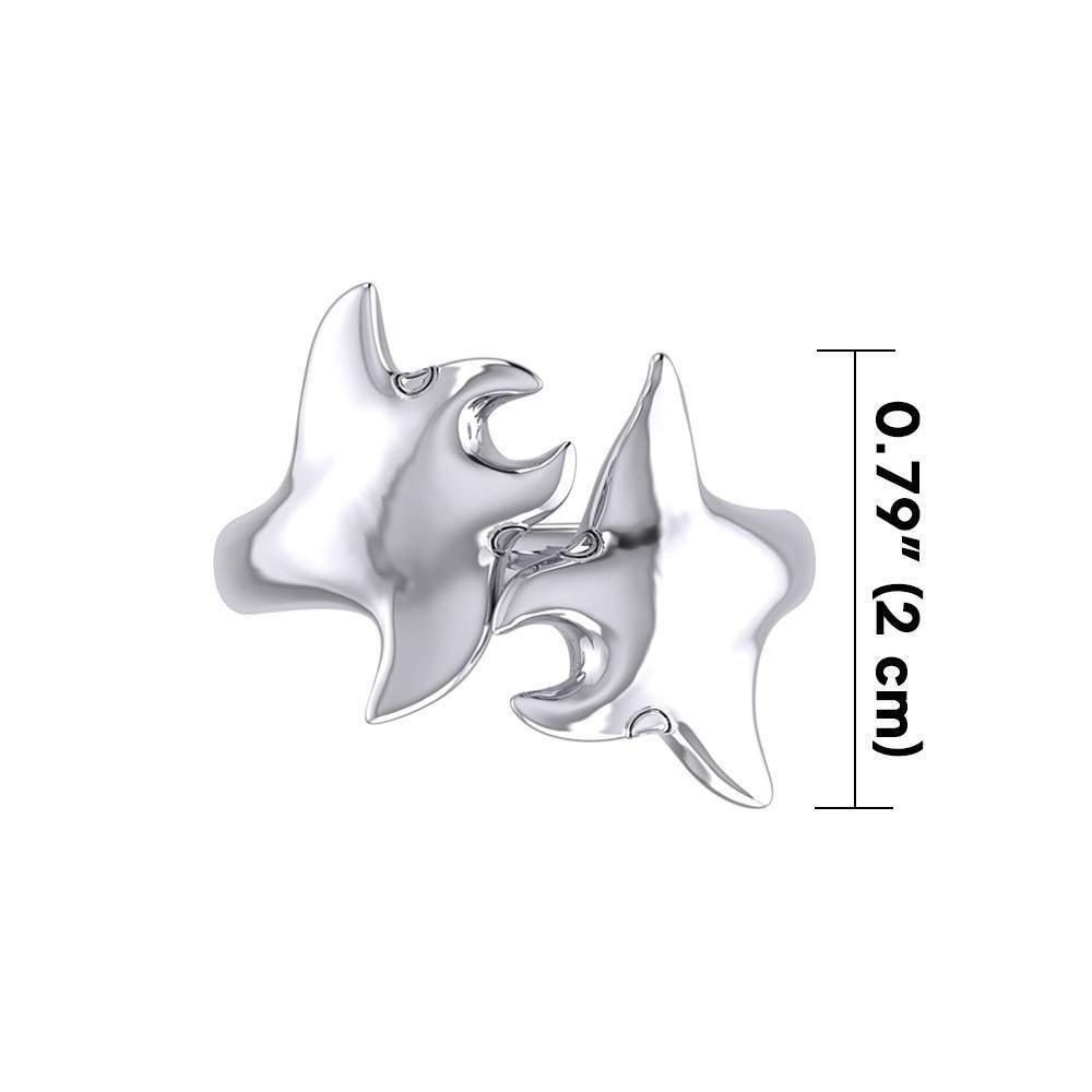 Double Manta Ray Silver Ring TRI1832