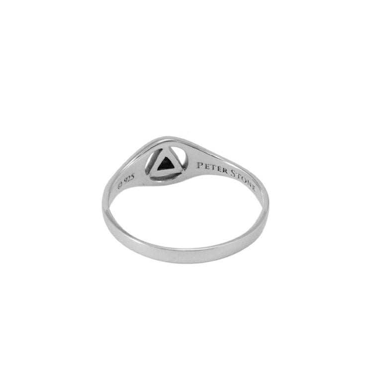 Small Sterling Silver Ring with Inlaid Recovery Symbol TRI1932
