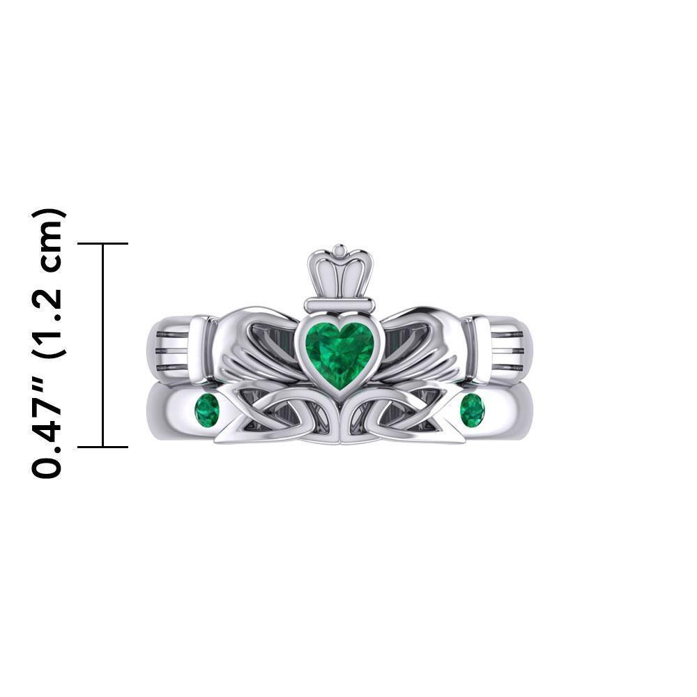 Celtic Claddagh Love Silver Commitment Band Ring TRI1942