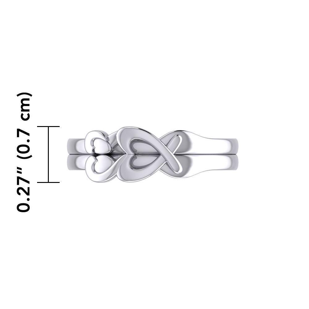 Heart Love Silver Commitment Band Ring TRI1944