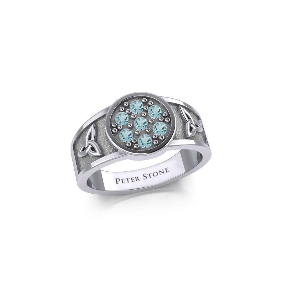 Celtic Trinity Knot Ring with Gemstones TRI1946
