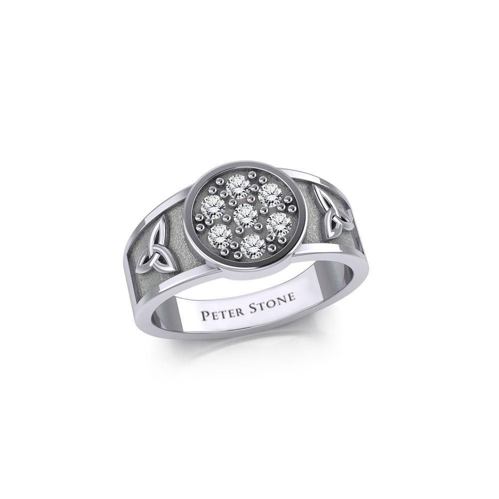 Celtic Trinity Knot Ring with Gemstones TRI1946