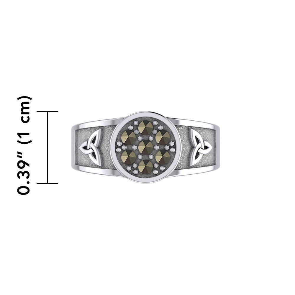 Celtic Trinity Knot Ring with Gemstones TRI1946