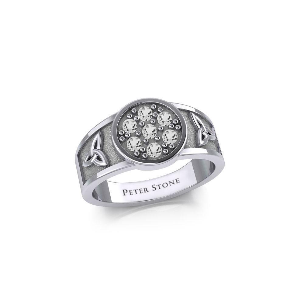 Celtic Trinity Knot Ring with Gemstones TRI1946
