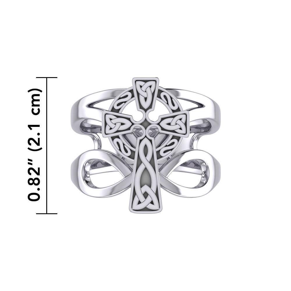 Celtic Cross with Infinity Silver Ring TRI1952