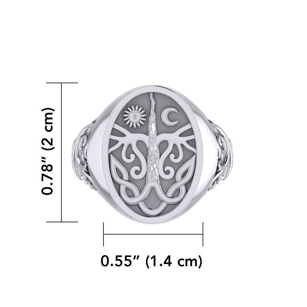 Tree of Life Silver Signet Men Ring TRI1967