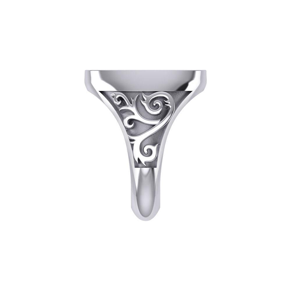 Fleur de lis Silver Signet Men Ring TRI1969