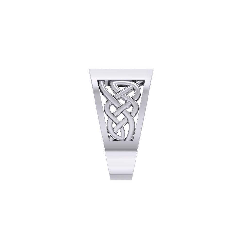The Flag with Celtic Silver Signet Men Ring TRI1981