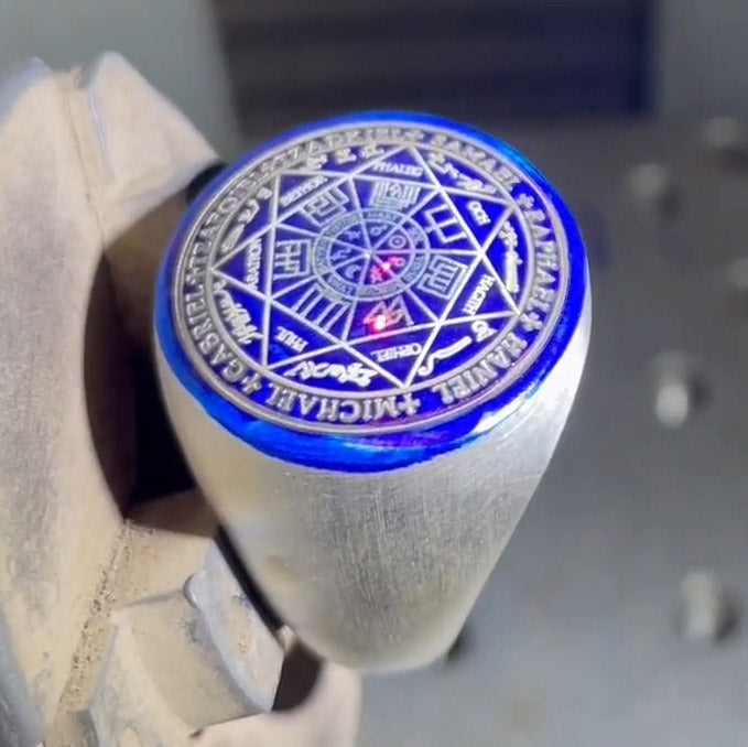 Seven Archangels Seals Silver Signet Men Ring TRI1990