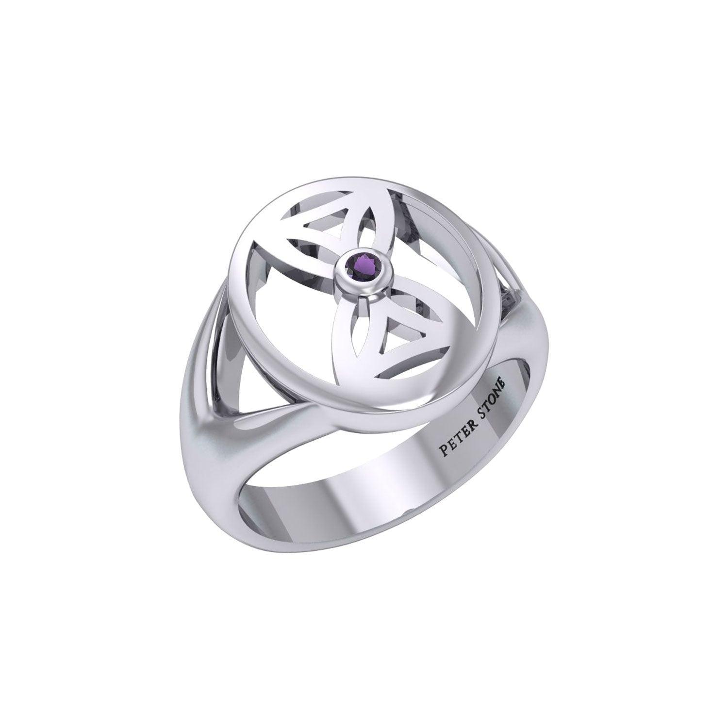 Hourglass Flower Of Life Ring TRI202
