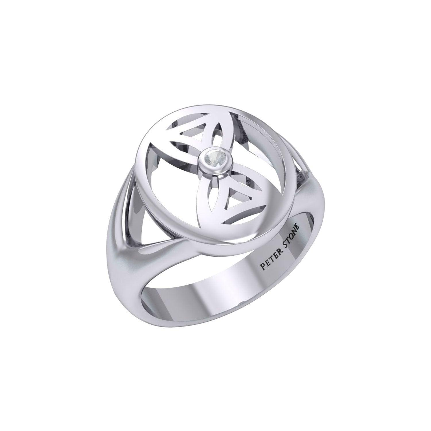 Hourglass Flower Of Life Ring TRI202