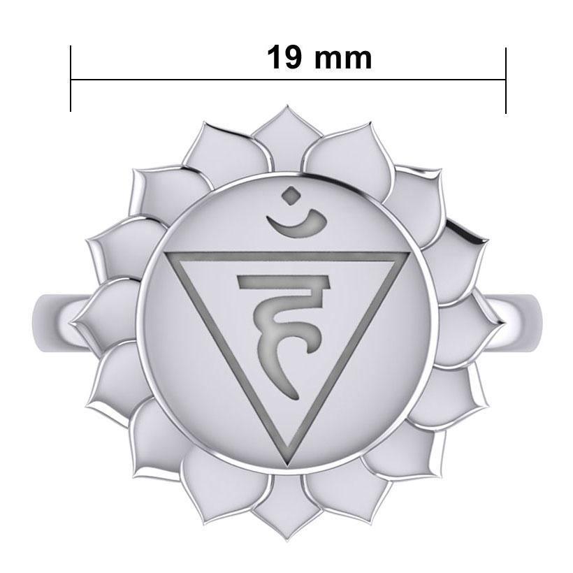 Vishuddha Throat Chakra Sterling Silver Ring TRI2040