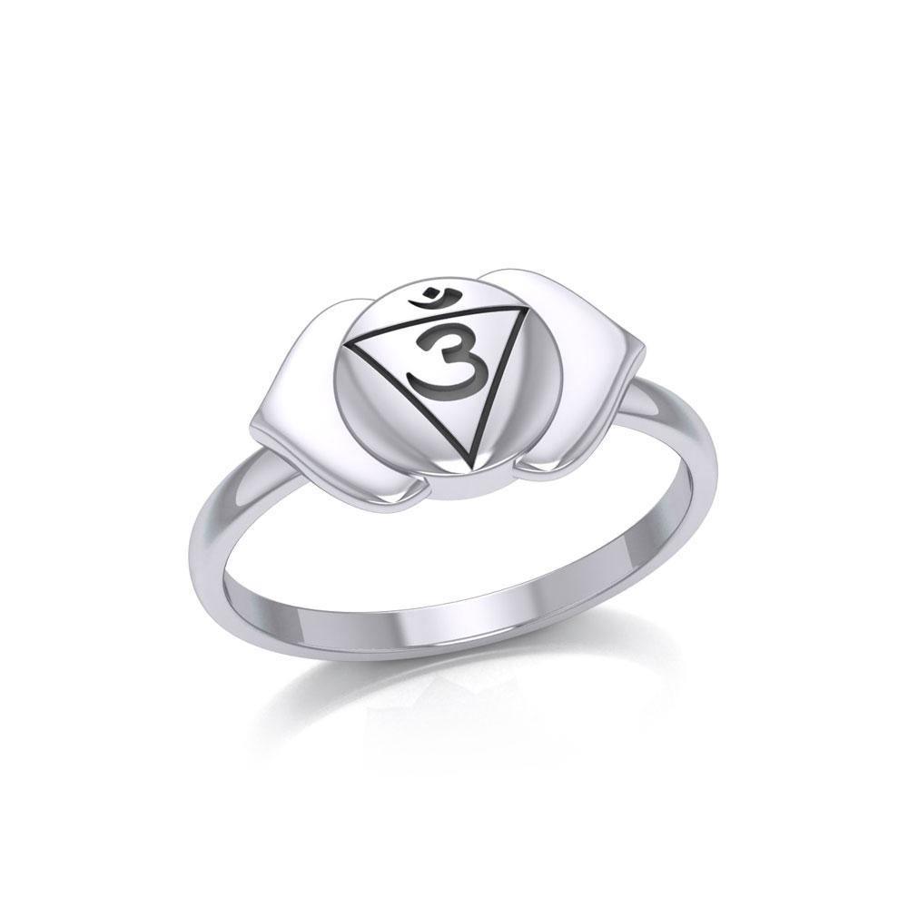 Ajna Third Eye Chakra Sterling Silver Ring TRI2041