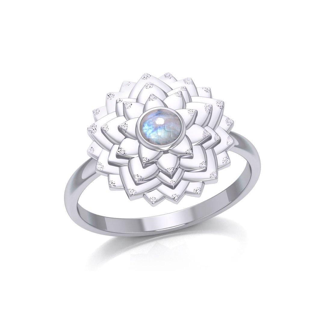 Sahasrara Crown Chakra Sterling Silver Ring with Gem TRI2089